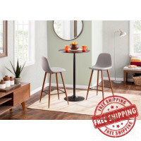 Lumisource B-PEB3 WL+LGY Pebble 3-Piece Mid-Century Modern Pub Set in Light Grey